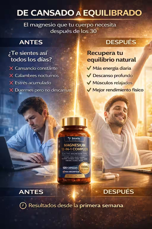 MAGNESIUM 12 EN 1 COMPLEX: La Única Fórmula con 12 Formas de Magnesio en Una Sola Cápsula