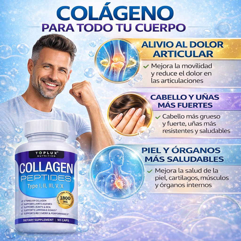 COLAGENO  5 EN 1   (PIEL Y CABELLO)✅ (ARTICULACIONES)✅ (TEJIDOS Y MUSCULOS) ✅(HUESOS Y ORGANOS) ✅(SALUD OSEA)