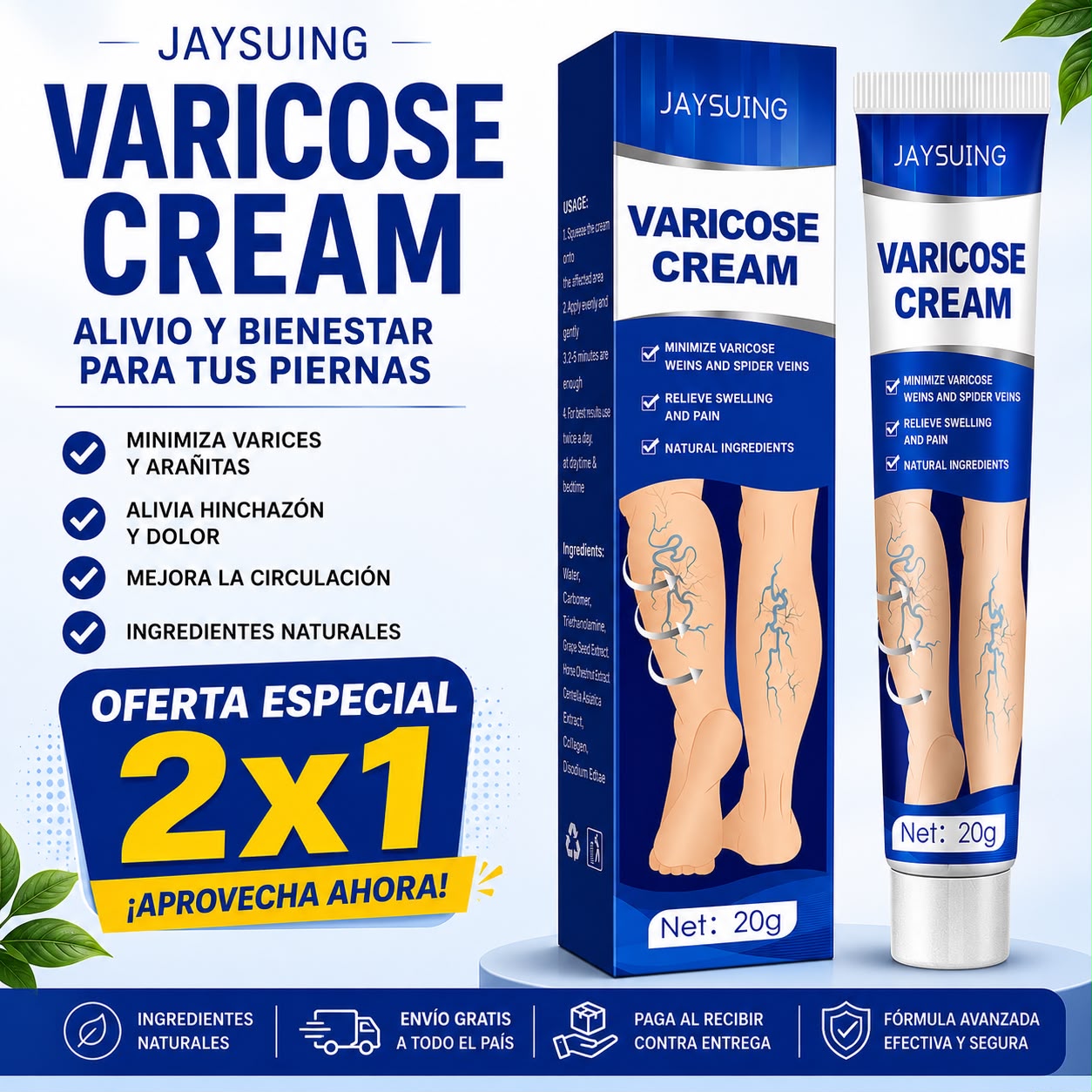OFERTA 2X1 CREMA PARA VARICES Y ARAÑITAS