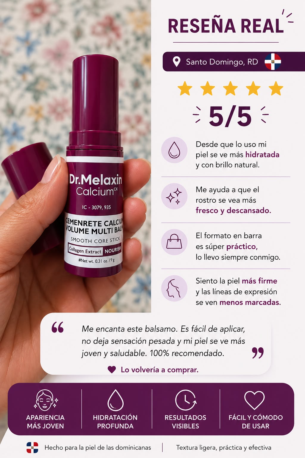 Dr. Melaxin Bálsamo Coreano de Colágeno Reafirmante Antiedad y Antiarrugas