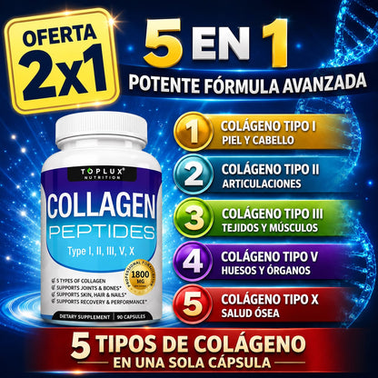 𝗢𝗙𝗘𝗥𝗧𝗔 𝟮𝗫𝟭 -COLAGENO  5 EN 1   (PIEL Y CABELLO)✅ (ARTICULACIONES)✅ (TEJIDOS Y MUSCULOS) ✅(HUESOS Y ORGANOS) ✅(SALUD OSEA)