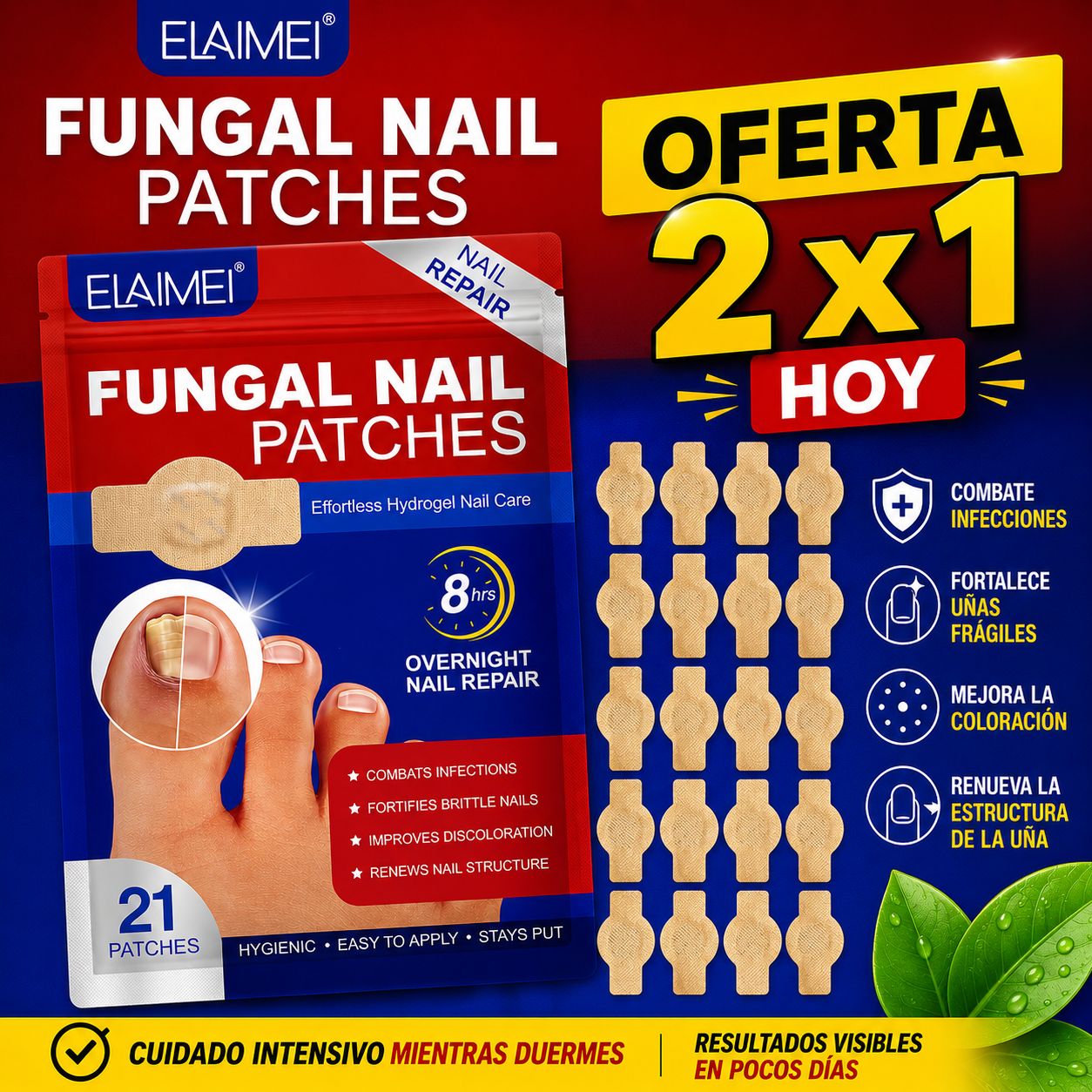 OFERTA 2X1 - PARCHES ANTI-HONGOS PARA UÑAS